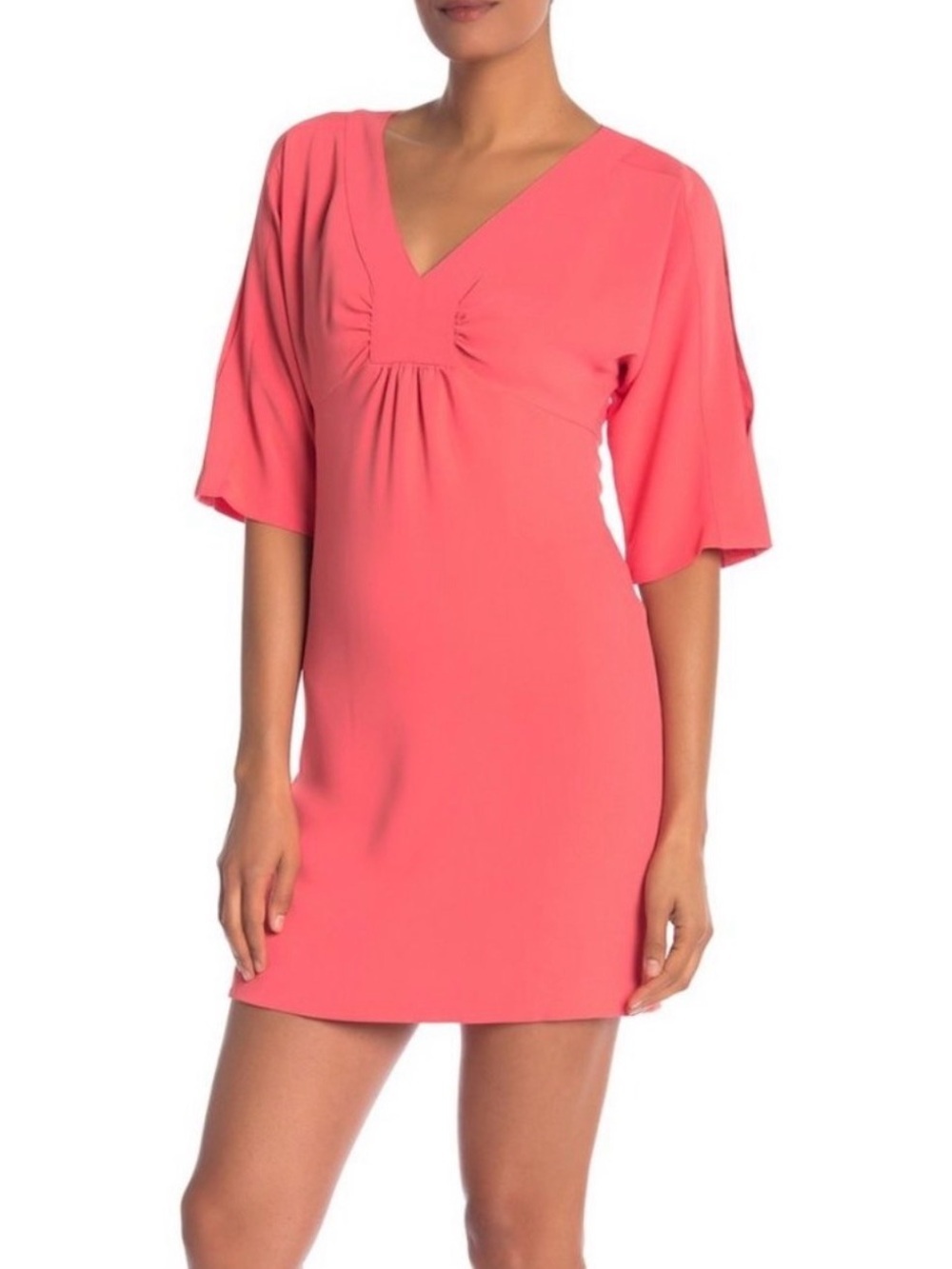 Trina Turk Sarai Split Sleeve Sheath Dress Coral Lily Size 6